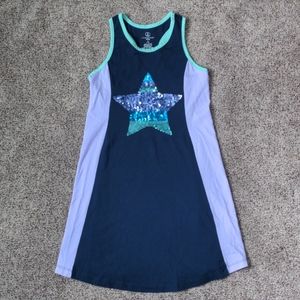 Lands' End sequin star tank dress, size 7 8